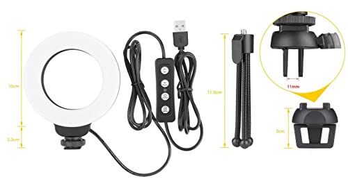Ital Anillo de Luz LED 4" con Soporte de Sobremesa y Pinza para Pantalla - Iluminación Regulable y Ajustable para Fotografía, Videoconferencias o Maquillaje - imagen 2