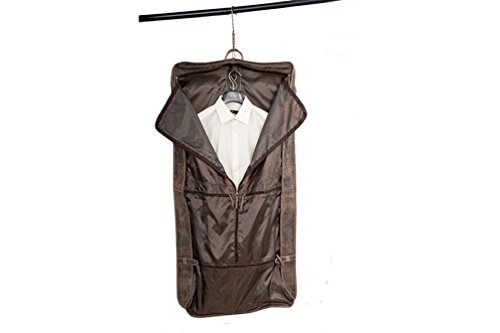 Alpenleder Kleidertasche AMMERSEE – Vintage Echt Leder Reisetasche – Große Damen und Herren Anzugtasche, Brauner Kleidersack, Hemdentasche mit Schultergurt (60x55x15cm, 50L, Koffee)