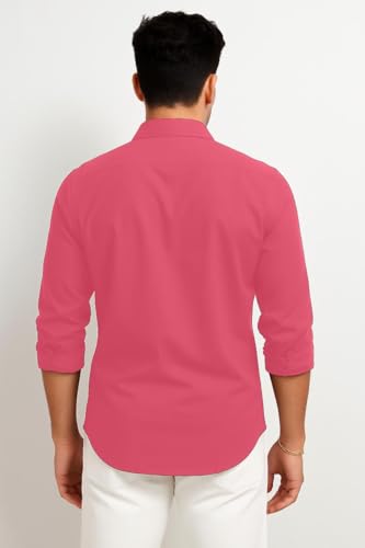 Image of Men's Casual Cotton Blend Shirt | Regular Fit | Full Sleeve | Solid Design