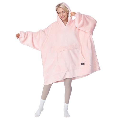 Tirrinia Sherpa Oversized Wearable Blanket Hoodie (Pink)