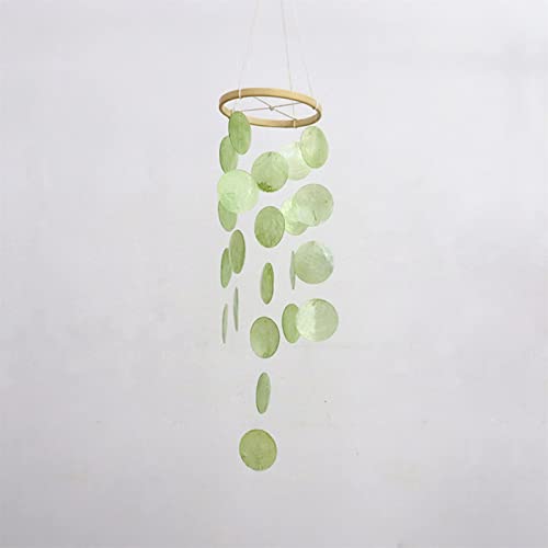 ZOYIEP Windspiel, Boho Deko Muschel Traumfänger Girlanden 43 cm Länge Weiß Windspiel, Windspiel Anhänger Retro Capiz Muscheln Windspiele – Bild 3