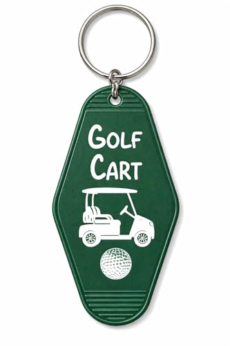 Lunch Money Golf Cart Keychain, Retro Motel Style, Green and