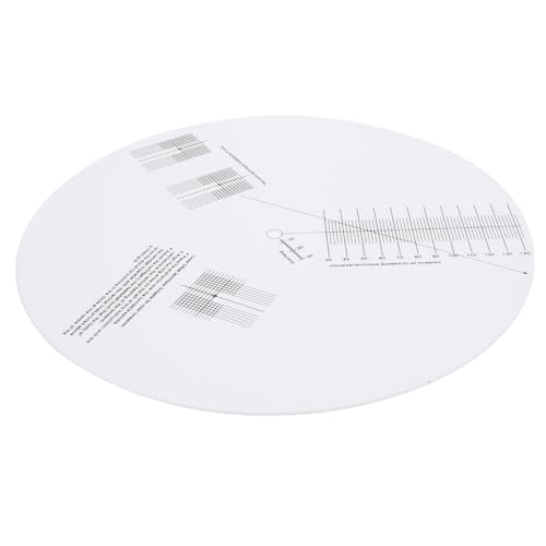 FIXOSHEE Placa Calibración Vinilo Blanca Antideslizante Doble Cara Aguja para Tocadiscos Vinilos Profesional