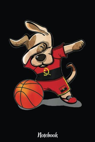 Dog Dabbing Angola Basketball Jersey Angolan National Team Notebook: Basketball Themed Blank Lined Journal Notebook for School, Work, Taking Notes & Gifting - for Boys & Girls, Teens, ... 110 pages