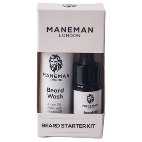 Maneman London Beard Starter Kit | Oil, wash, softens,itch free relief, travel size, present, stocking filler Cover
