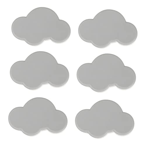 OSALADI Furniture Handle Accessory 6pcs Cloud Shape Drawer Pulls Soft Rubber Zinc Alloy Base for Boys and Girls Adults