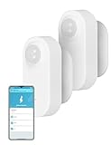 MOES Sensor de Movimiento Inteligente Zigbee, Seguridad para el hogar, Sensor de Movimiento inalámbrico con aplicación de monitoreo Remoto, Control de Voz Compatible con Alexa 2 pcs
