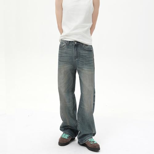 Men's Denim Jeans Vintage Straight Wide Leg Casual Weekend Daily Commuter Relaxed Pants for Men 5