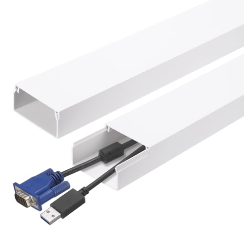 Cache-câbles mural TV blanc pour éliminer les fils apparents Lot de 10 goulottes PVC