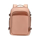 Treer Mochila Viaje Cabina Avion 45x31x17+5, Mochila Viaje Hombre Mujer, Travel Backpack, Impermeable Bolsa Viagem, Equipaje de Mano, para Vueling Ryanair (Rosa,45x31x17cm)