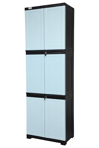 Image of Prima Viva-3 Plastic Storage Cabinet (Medium H 6 Ft x W 2 Ft x D 1.16 Ft) | 5 Compartments Multipurpose Organizer for Home & Office | Strong, Stylish & Spacious Cupboard for Clothes & Essentials