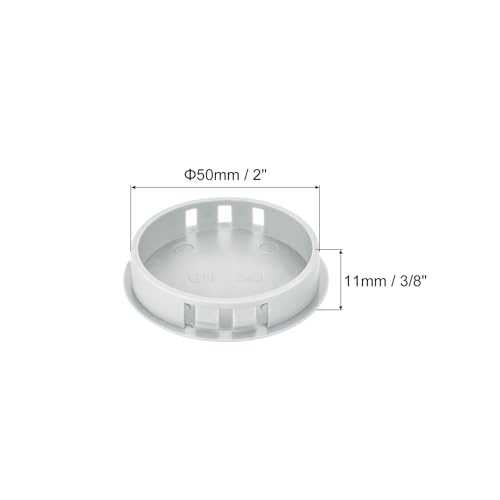 Image of MECCANIXITY 64PCS 55mm(2 3 /16 inch) Light Gray Plastic Hole Plugs, Flush Type Panel Hole Plugs Insert End Caps for Locking Hole Tubes Furniture Cabinet