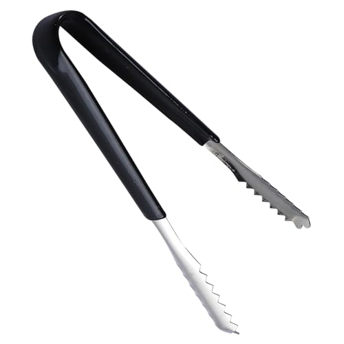 CIYODO Ice Cube Tongs Small Ice Clip Stainless Steel Tongs Rubber Handle Trays for Freezer Kitchen Tool