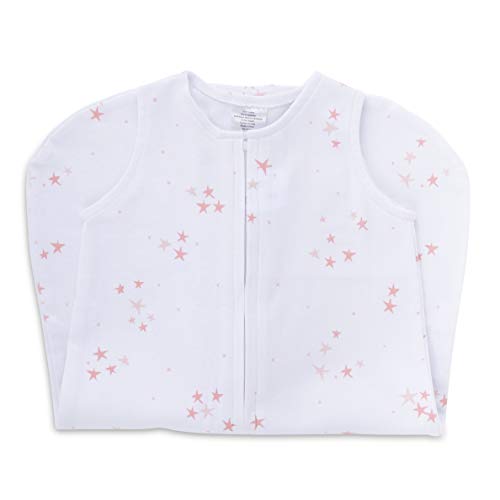 Ely's & Co. Baby Wearable Blanket│Sleep Bag 2-Pack Set - 100% Interlock Knit Cotton For Baby Girl From 6-12 Months (Dusty Rose Stars & Solid Dusty Rose) #TOP3