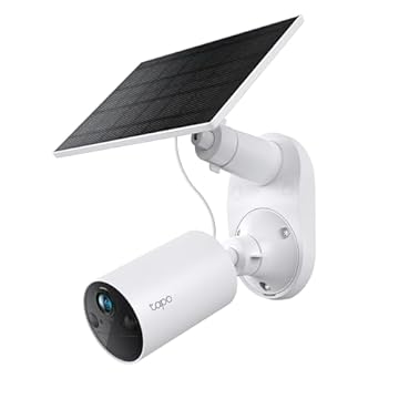 Tapo Kit SolarCam da TP-Link câmera de bateria externa com base de painel solar, sem fio, 1080p, detecção gratuita de pessoas, armazenamento SD/nuvem, visão noturna colorida em destaque, sem