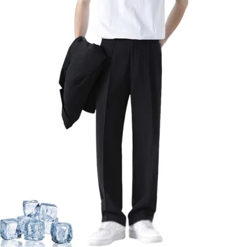 Super Stretch Ice Silk Comfort Everyday Pants,Mens Pants Casual Quick Drying Lightweight Trousers All-Day Comfort