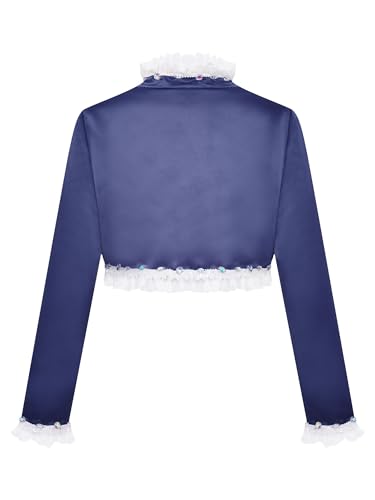 Jelory Kids Flower Girl Sparkly Sequins Rhinestones Bolero Shrug Open Front Cropped Cardigan Jacket Dressy Coat2