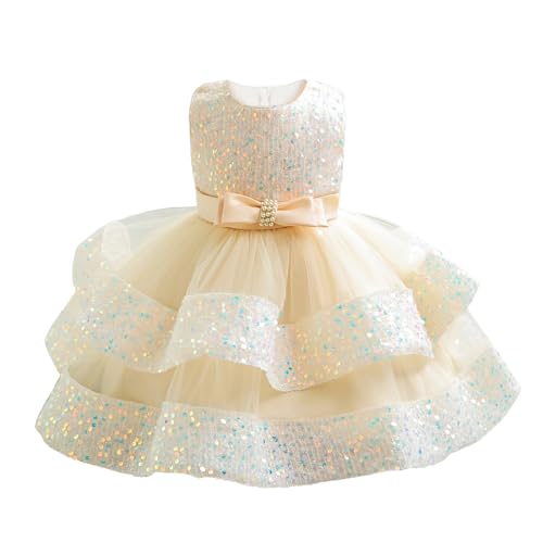 Miipat Baby Girl Pageant Dress Sequins Princess Dress Toddler Flower Wedding Birthday Party Gown Dresses 12 Months-4 Years