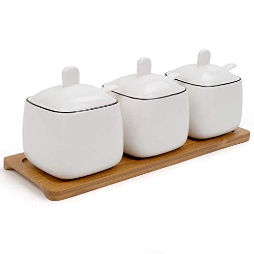 NBSXR -Keramische Gewürztöpfe, Gewürzdosenbehälter mit Keramikdeckel Cover