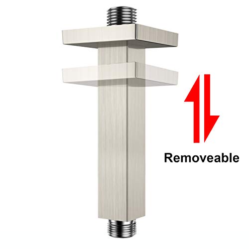 SR SUN RISE 7.9 Inch Ceiling Mounted Shower Arm Square Arm of Solid Brass Brushed Nickel 200 mm