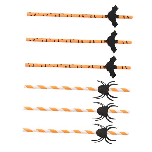 50 pitillos de papel para fiesta de Halloween miniatura 1