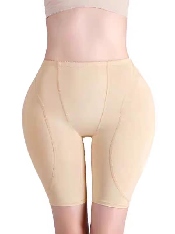 Fitfinesse Hip Lifting Side Padded Shapewear Shorts, Beige, Black Butt Enhancer with Sponge Cushion, Body Shaper-image-21