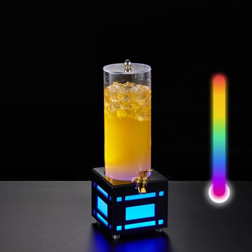 酒ディスペンサー ビールディスペンサー LEDライト ドリンクサーバー タンク 保存瓶 梅酒 果実酒 保存容器 貯蔵タンク ジャー クリア パーティー バー おうちカフェ ブラック丸形2L onesize