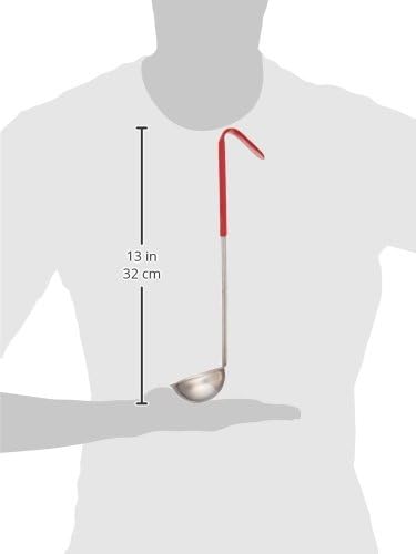 Miniatura 2 de Winco - Cucharón con mango de acero inoxidable rojo, 2 onzas, mediano
