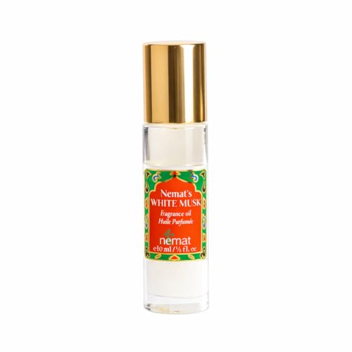 White Musk Perfume Oil Roll-On - White Musk Fragrance Oil Roller (No Alcohol) Perfumes for Women and Men by Nemat Fragrances, 10 ml / 0.33 fl Oz
