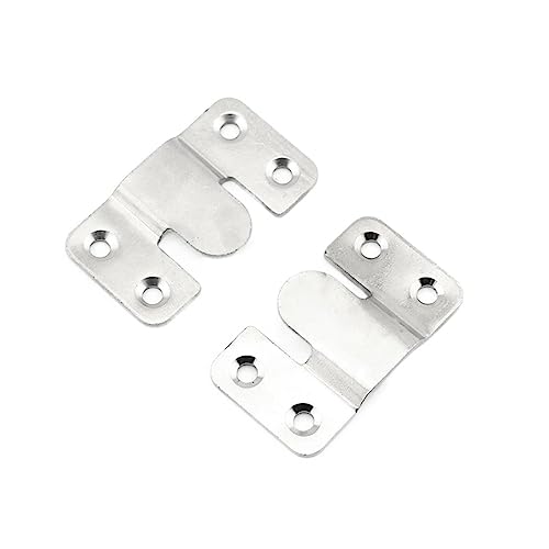 Image of Interlock Hanging Buckle,wall brackets, 1Pcs Headboard Wall Picture Hanger Display Hook Stainless Steel Interlocking Flush Mount Bracket Photo Frame Hardware ( Color : Silver , Size : Large ) ( Color