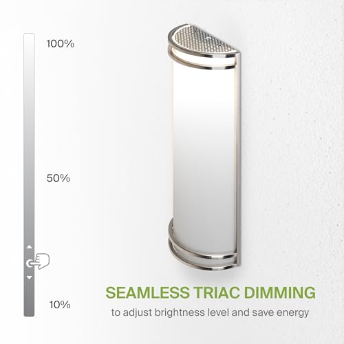 Image of ASD Indoor LED Wall Sconce Lights - 18 Inch 25W Brushed Nickel Modern LED Wall Sconces Hardwired - ETL Dimmable 3000K 4000K 5000K Adjustable Sconce Light Fixture for Bedroom, Hallway