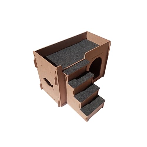 Casa Casinha de Gatos com Cama Carpete e Escada Diversão e Conforto para seu Bichano