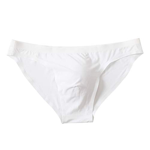 Boxer para hombre de microfibra sin costuras cómodamente, para hombre, recta, estiramiento individual, bragas clásicas, para hombre, deporte, ropa transpirable, ropa para hombre, Briefs Chic, blanco