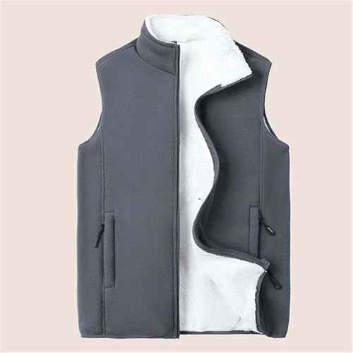 Men's Winter Fleece Vest Sherpa Lined Sleeveless Zip Up Warm Outdoor Casual Jacket With Pockets2