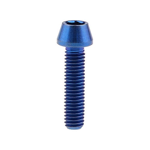 Image of Titanium Ti Bolt M5x9 16 18 20 25 30 35 40 45 50 55 60mm Tapered Head Screws Pack of 4 (M5x20mm, Blue)