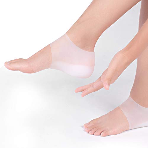 espfree Plantillas de elevación del talón Inserciones de silicona Zapatos de fascitis plantar de gran altura Tacón blanco (women-2.2cm, Blanco)