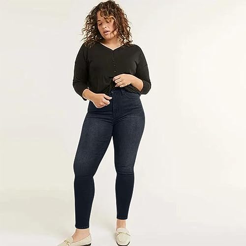 Gumipy Women Tummy Control Jeans Plus Size Stretchy High Waisted Jeans Curvy Slim Fit Butt Lifting Denim Skinny Jeans4