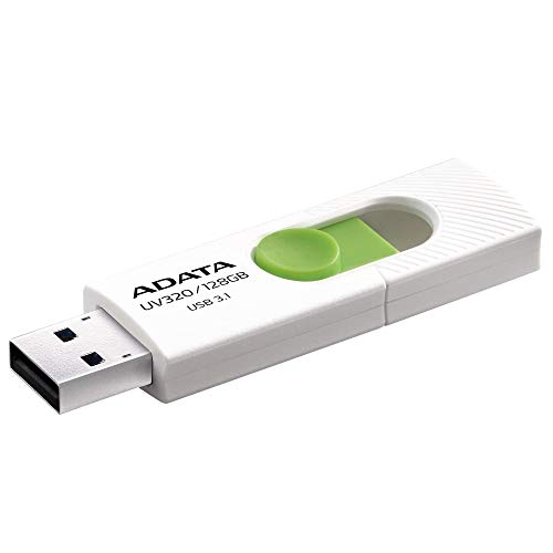 ADATA UV320 USB Flash Drive 128 GB USB Type-A 3.1 (3.1 Gen 1) Green, White - USB Flash Drives (128 GB, USB Type-A, 3.1 (3.1 Gen 1), Dia, 7.9 g, Green, White)