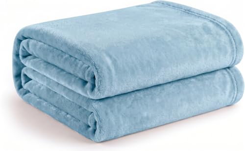 Image of Cotton Bolls Textiles Cozy Plush AC Blanket for Single Bed, Lightweight All Season Blanket, Ultra Soft Blanket for AC Room, Mild Winter, Can Be Used as Bedsheet in Winter, 60x90 Inches, Aqua