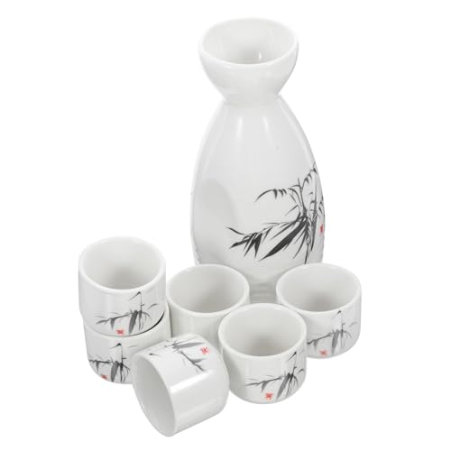 PRETYZOOM 1 Juego Juego De Vino Copas De Sake Ceremonial Servicio Tazas De Sake Porcelana Tazas De Té Japonesas Tazas Japonesas Tazas Estéticas Cerámica Blanco