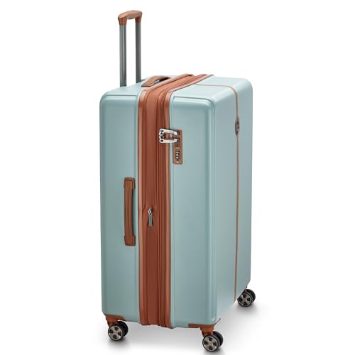 Image of DELSEY PARIS Bianca 76 cms Large Check-in ABS /Polycarbonate Hard Sided 8 Wheels and Expandable Spinner Suitcase /Trolley Bag for Travel with TSA Lock- Sage Green