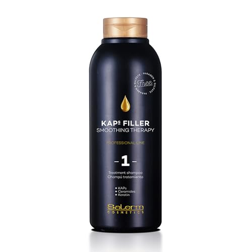 SALERM - Champú sin Sulfatos ni Parabenos - Champú Tratamiento Kaps Filler - 500 ml - Facilita y Mantiene por más Tiempo el Alisado - Limpieza Suave - con Ceramidas y Keratina