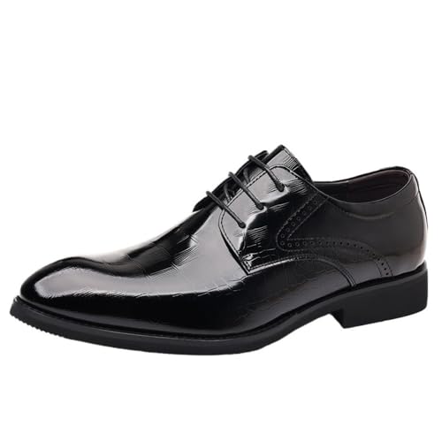 Mens Lace up Summer Business Dress Shoes Leather Casual Wedding Office Commuting Breathable Stylish Oxford Shoes