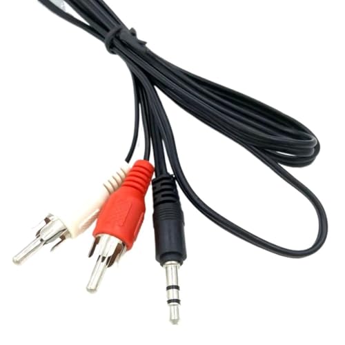 Cable de audio 3.5mm macho a 2 RCA macho 1m miniatura 2