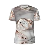 Qualité du tissu : conçu avec un col rond classique et un matériau en maille de qualité supérieure, le t-shirt à motif marbre blanc or rose offre une sensation douce et confortable sur votre peau.