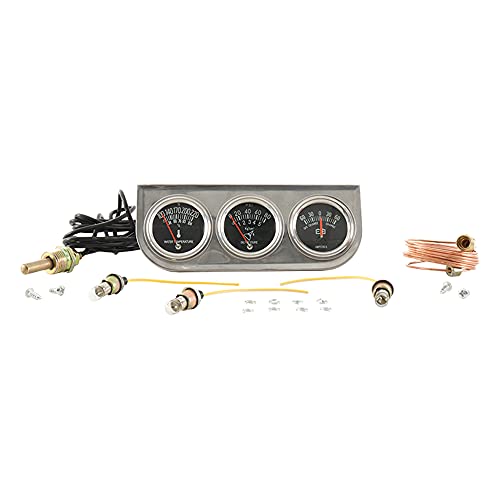 DB Electrical SSW0004 Triple Cluster Gauge Set Amp-Oil-Water/Lighted Chrome