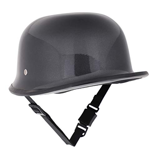 Image of Sage Square German Retro Style World War Inspire Half Helmet (Black Glossy) (Large) (Non-Motorized)