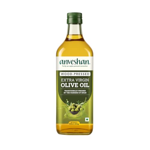 Image of Anveshan Extra Virgin Olive Oil - 500ML | Cold Press Extraction | Rich in Vitamin E & K | Perfect for Salad Dressings, Sauteing, Marinades - Imported from Spain