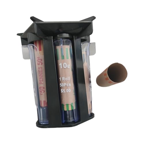 KiBcsLic 5 in 1 Change Sorter Coin Counter Coin Sorter Tube Coin Bank Holder Coin Wrappers Coin Organizer Fit Mall Home Shop Bar Hotel