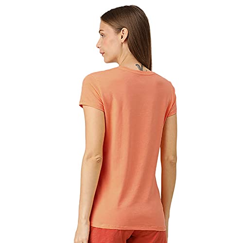 Image of Enamor Short Sleeve Crew Neck Regular Length Basic Crew T-Shirt - Slim Fit, Soft and Breathable Stretch Cotton - E147